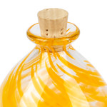 Handblown recycled glass jar, 'Orange Potion' - Handblown Recycled Glass Jar in Ornage from Mexico