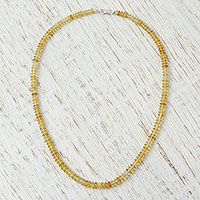 Amber beaded necklace, 'Desert of My Land' - Natural Amber Beaded Necklace from Mexico