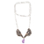 Quartz pendant necklace, 'Conch Catrina' - Purple Quartz Catrina Skull Pendant Necklace from Mexico (image 2a) thumbail