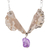 Quartz pendant necklace, 'Conch Catrina' - Purple Quartz Catrina Skull Pendant Necklace from Mexico (image 2d) thumbail