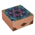Decoupage wood decorative box, 'Cosmic Mandala' - Mandala Motif Decoupage Wood Decorative Box from Mexico thumbail