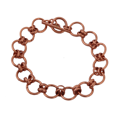 Handmade Copper Link Bracelet from Mexico
