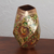 Gold accented copper vase, 'Hummingbird Dream' - Hummingbird Motif Gold Accented Copper Vase from Mexico thumbail