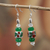Agate and ceramic dangle earrings, 'Day of Sun' - Floral Agate and Ceramic Dangle Earrings from Mexico (image 2) thumbail