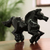 Marble sculpture, 'Galloping Horse' - Hand-Carved Black Marble Horse Sculpture from Mexico (image 2) thumbail