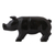 Marble sculpture, 'Stark Pig' - Hand-Carved Black Marble Pig Sculpture from Mexico