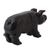 Marmorskulptur - Handgeschnitzte Schweineskulptur aus schwarzem Marmor aus Mexiko