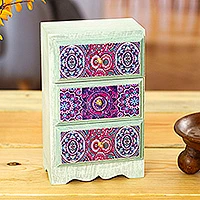 Featured review for Decoupage wood jewelry chest, Mandala Keeper