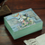 Decoupage wood decorative box, 'Floral Cats' - Cat-Themed Decoupage Wood Decorative Box from Mexico