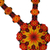 Halskette mit Anhänger aus Glasperlen - Halskette mit Anhänger aus Keramikperlen in feurigen Farben aus Mexiko