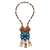 Glass beaded pendant necklace, 'Splendorous Deer' - colourful Deer-Themed Glass Beaded Pendant Necklace