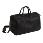 Leather travel bag, 'Ebony Traveler' - Handmade Leather Travel Bag in Ebony from Mexico