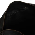 Leather travel bag, 'Ebony Traveler' - Handmade Leather Travel Bag in Ebony from Mexico