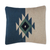 Zapotec wool cushion cover, 'Geometric Shift' - Azure and Khaki Zapotec Wool Cushion Cover from Mexico (image 2a) thumbail