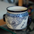 vasija de cerámica - Vasija de cerámica de talavera pintada a mano en azul de México