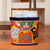 Ceramic waste bin, 'Talavera Collector' - Floral Talavera-Style Ceramic Waste Bin from Mexico thumbail