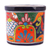 Ceramic waste bin, 'Talavera Collector' - Floral Talavera-Style Ceramic Waste Bin from Mexico (image 2a) thumbail