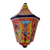 Ceramic wall sconce, 'Cosmic Floral' - Hand-Painted Talavera Ceramic Wall Sconce from Mexico