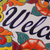 Ceramic wall sign, 'Talavera Welcome' - Floral Talavera-Style Ceramic Welcome Wall Sign from Mexico (image 2c) thumbail