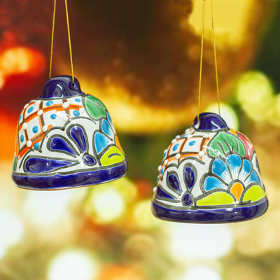 Ceramic ornaments, Talavera Bells (pair)