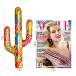 Ceramic wall sculpture, 'Talavera Saguaro' - Hand-Painted Cactus Talavera-Style Ceramic Wall Sculpture