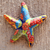 Ceramic wall sculpture, 'Talavera Starfish' - Hand-Painted Talavera-Style Ceramic Starfish Wall Sculpture
