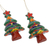 Ceramic ornaments, 'Talavera Celebration' (pair) - Floral Ceramic Christmas Tree Ornaments from Mexico (Pair) (image 2a) thumbail