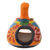 Ceramic candle holder, 'Happy Jack-O-Lantern' - Jack-O-Lantern Talavera Style Ceramic Candle Holder (image 2d) thumbail