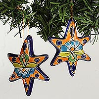 Featured review for Ceramic ornament, Talavera Stars (set of 4)