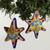 Ceramic ornament, 'Talavera Stars' (set of 4) - Talavera Ceramic Star Ornaments Crafted in Mexico (Set of 4) thumbail