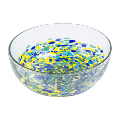 recycled glass serving bowl