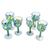 Recycled glass wine glasses, 'Tropical Confetti' (set of 6) - Colorful Recycled Wine Glasses from Mexico (Set of 6) (image 2a) thumbail