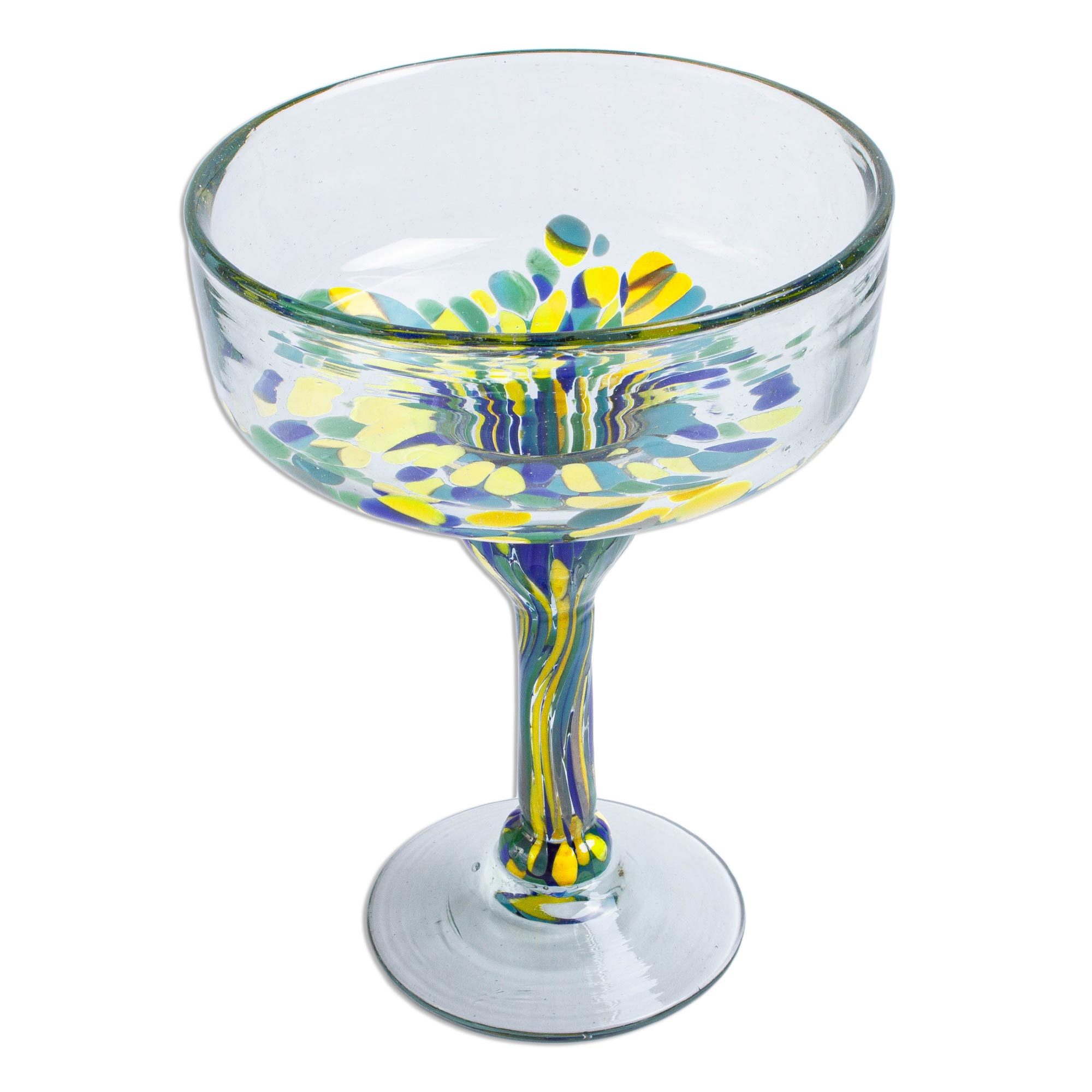 UNICEF Market Colorful Recycled Glass Margarita Glasses (Set of 6