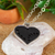 Sterling silver and ceramic pendant necklace, 'Barro Negro Heart' - Sterling Silver and Barro Negro Ceramic Heart Necklace (image 2b) thumbail