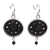 Sterling silver and ceramic dangle earrings, 'Barro Negro Spirals' - Sterling Silver and Barro Negro Ceramic Earrings from Mexico (image 2b) thumbail