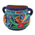 Ceramic wall planter, 'Desires of the Garden' - Hand-Painted Floral Ceramic Wall Planter from Mexico (image 2b) thumbail