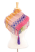 Baumwollschal - Mehrfarbiger quadratischer Wickelschal aus Baumwolle, handgewebt in Mexiko