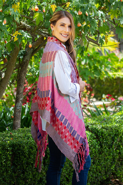 Cotton vest, 'Chaleco Elegance' - Handwoven Colorful Cotton Vest from Mexico