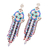 Agate beaded waterfall earrings, 'Rain of Spring' - Agate and Glass Beaded Waterfall Earrings in Multicolor (image 2b) thumbail