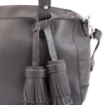 Reisetasche aus Leder - Handgefertigte Lederreisetasche in Schwarz aus Mexiko