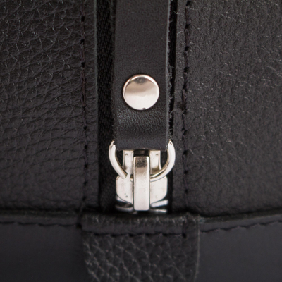 Bolsa de viaje de cuero - Bolso de viaje de cuero hecho a mano en negro de México
