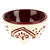 Ceramic pinch bowl, 'Maroon Lines' - Hand-Painted Ceramic Pinch Bowl in Maroon (image 2a) thumbail