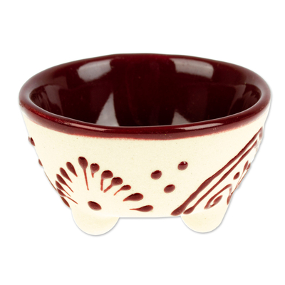 Quetschschale aus Keramik - Handbemalte Pinchschale aus Keramik in Kastanienbraun