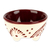 Ceramic pinch bowl, 'Maroon Lines' - Hand-Painted Ceramic Pinch Bowl in Maroon (image 2b) thumbail