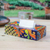 Ceramic tissue box cover, 'Hacienda Convenience' - Floral Talavera-Style Ceramic Tissue Box Cover from Mexico thumbail
