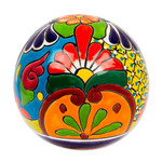 Ceramic figurine, 'Talavera Orb' - Talavera-Style Ceramic Decorative Figurine from Mexico