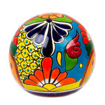 Ceramic figurine, 'Talavera Orb' - Talavera-Style Ceramic Decorative Figurine from Mexico