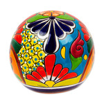 Ceramic figurine, 'Talavera Orb' - Talavera-Style Ceramic Decorative Figurine from Mexico