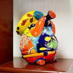 Ceramic figurine, 'Trumpet Mariachi' - Talavera-Style Ceramic Figurine of a Mariachi with a Trumpet