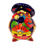 Ceramic figurine, 'Violin Mariachi' - Talavera-Style Ceramic Figurine of a Mariachi with a Violin